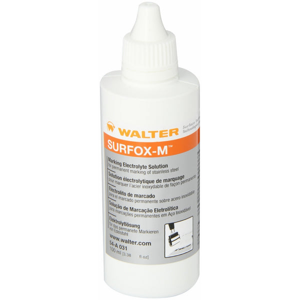 Walter 54A031 Surfox-M Stainless Steel Marking Electrolyte, 100mL Bottle, Black