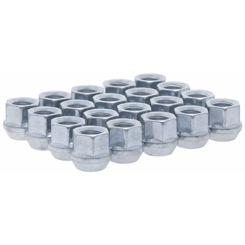 White Knight 1304-1S-20AM Zinc Finish 1/2"-20 Thread Size Open End Bulge Acorn Lug Nut, (Pack of 20)