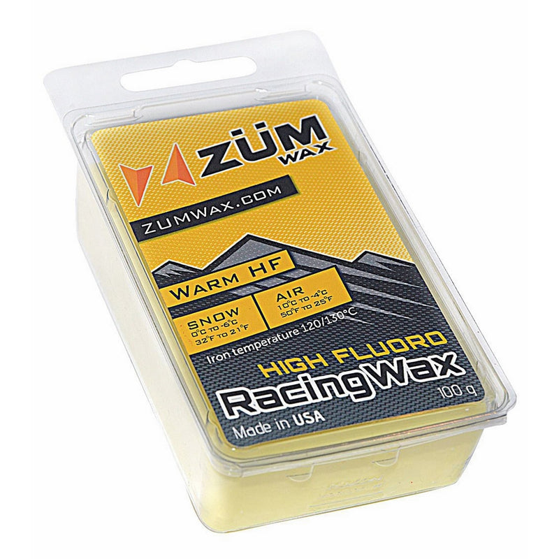 ZUMWax HIGH FLUORO Ski/Snowboard RACING WAX - WARM Temperature - 100 gram - EXCELLENT SPRING WAX !!! HIGH FLUORO Racing IRON ON Wax at incredible price!!!