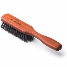 Beard Brush by ZilberHaar Pure Boar Bristles Natural Firm Hog Hair and Pearwood Works With All Beard Balms and Beard Oils Exfoliates Skin Helps Softening and Conditioning Itchy Beards Great for Travel