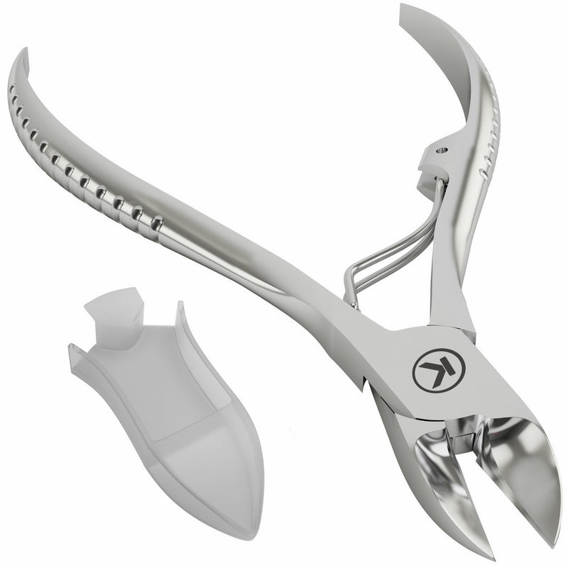 Kohm KP-700 Toenail Clippers for Thick/Ingrown Nails, Surgical Grade Stainless Steel, 5" Long. Includes Safety Tip Cover andInstruction Guide