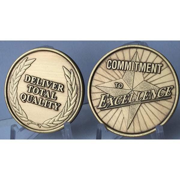 Commitment To Excellence Deliver Total Quality Bronze Medallion Challenge Token