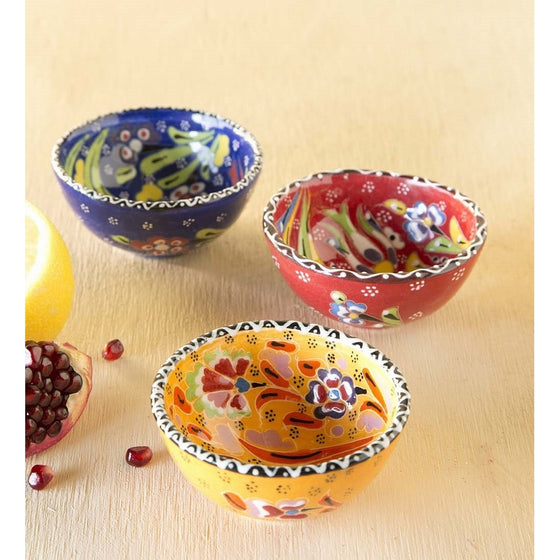 Handcrafted Turkish Finger Bowls, Set of 3