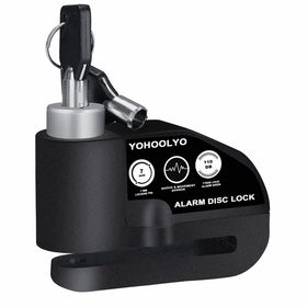 YOHOOLYO Disc Lock Alarm Motorcycle Alarm Padlock with 110db Alarm Sound for Motorcycles Bicycles