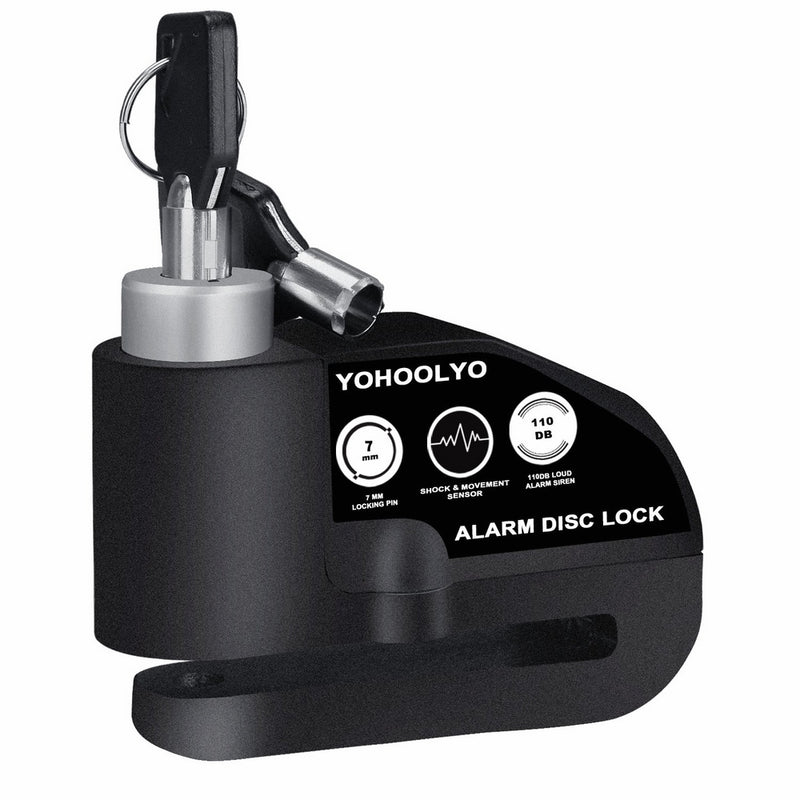 YOHOOLYO Disc Lock Alarm Motorcycle Alarm Padlock with 110db Alarm Sound for Motorcycles Bicycles