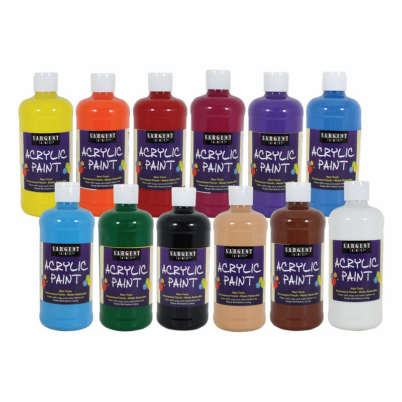 Sargent Art 24-2498 Count Artist Quality Acrylic Paint Set, 12