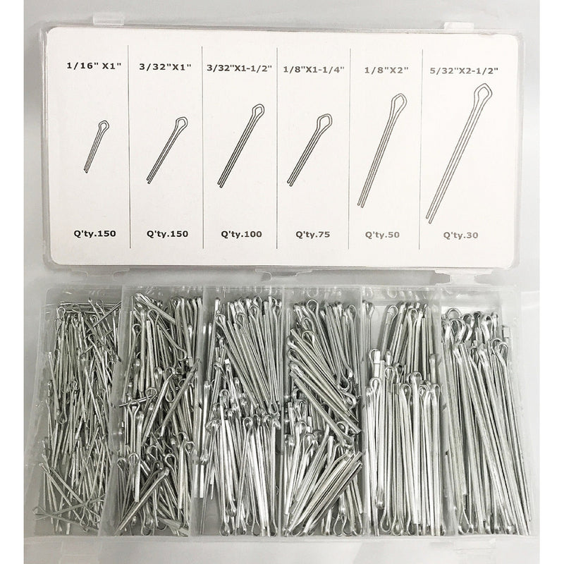 WennoW 555pc Cotter Pin Assortment Kit Case Clip Key Fastner Fitting Small Medium Large