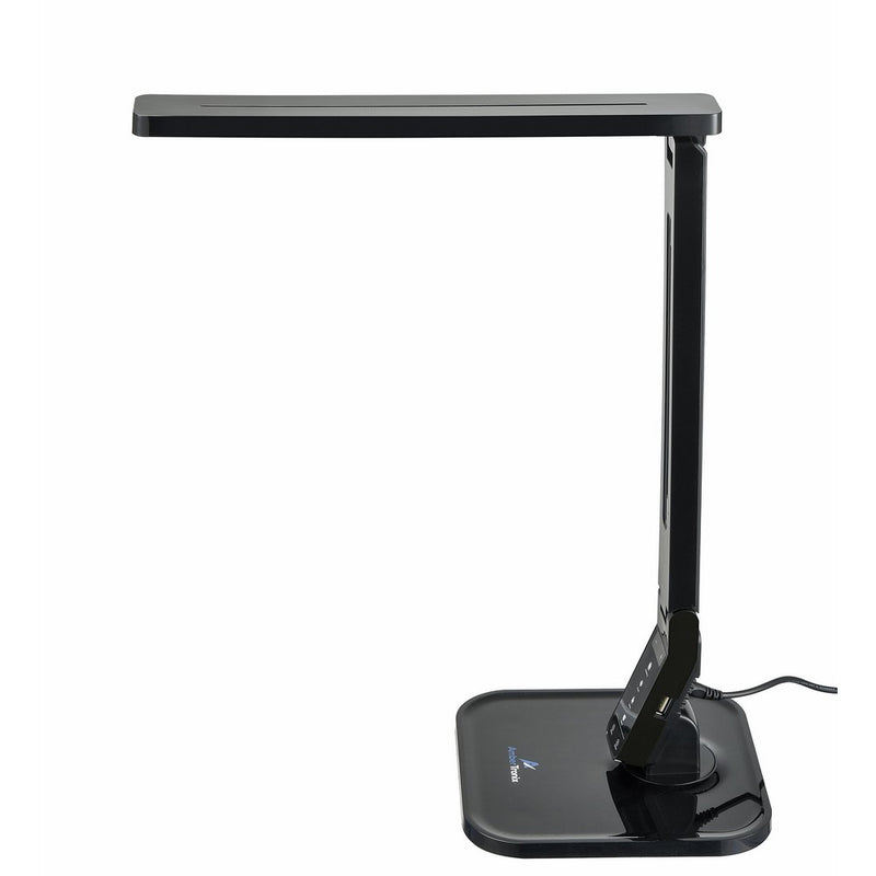 Ambertronix LED Desk Table Lamp, Soft Touch Dimmer Control Panel, 5 Level Brightness, 4 Color Modes, 14W, 1-Hour Auto Time Off, 5V/1A, USB Charging Port, US Support (Black)