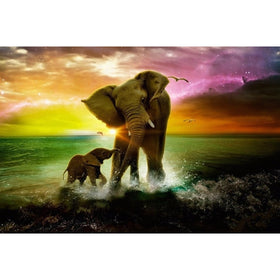 Yumeart 5D Diy Diamond Painting Kits Diamond Embroidery The Elephant Cross Stitch Handmade Crafts 30x40cm(12x16")