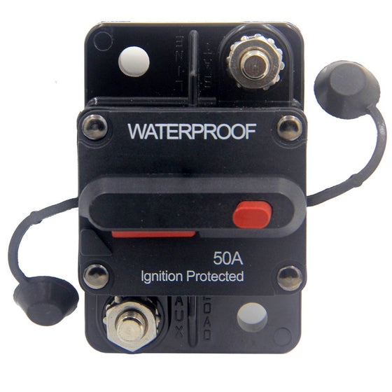 ZOOKOTO 50 Amp Circuit Breaker, Marine Trolling Motors Boat ATV Manual Power Fuse Rest, Waterproof (50A) 12V-48VDC