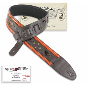 Walker & Williams GTR-10 Dark Brown with Python Diamond Inserts & Brass Rivets