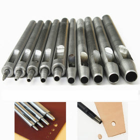 10Pcs 0.5mm-5mm Round Hole Punch Cutter Leather Working Tools For Leather Watch Bands Belts Canvas Paper Plastics Hollow Hole Punch Cutter Tool
