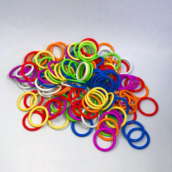 (140 Pieces) HARD Stitch Ring Markers (Includes 7 colors, for knitting/crochet/etc) (Internal diameter 10mm)