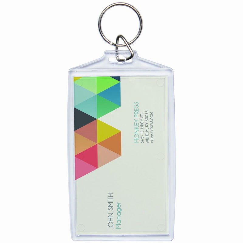 Acrylic Photo Snap-in Business Card Size Key Chain - 25 Pack