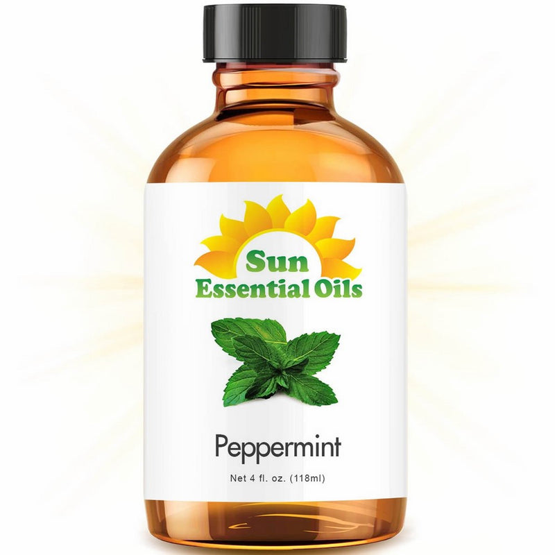 Best Peppermint Oil (Large 4 Oz) Aromatherapy Essential Oil for Diffuser, Burner, Topical Useful for Hair Growth, Mice, Rodents Repellent, Headaches Skin Home Office Indoor Mentha Piperita Mint Scent
