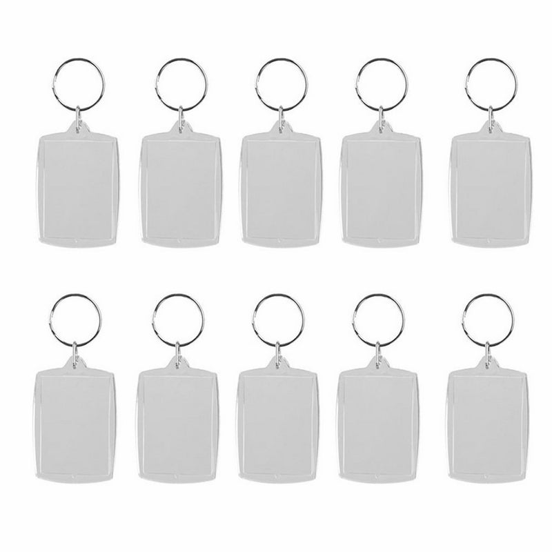 OULII Blank Photo Keychain Keyring Rectangle 4x5.6cm 10pcs