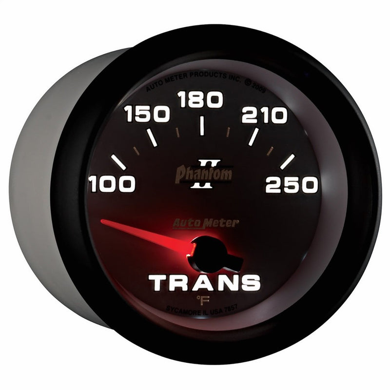 Auto Meter 7857 Phantom II 2-5/8" 100-250 F Short Sweep Electric Transmission Temperature Gauge