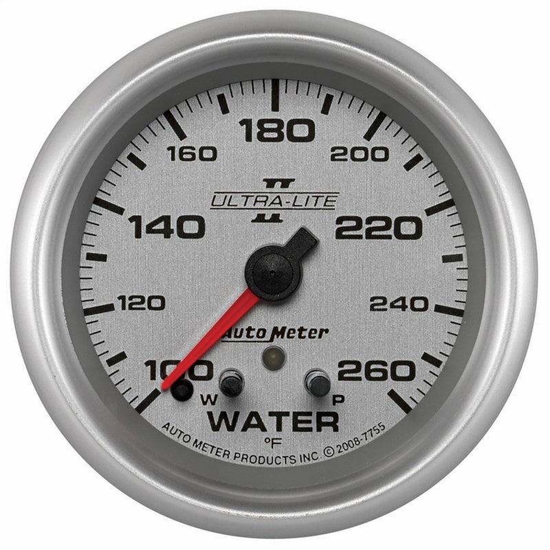 Auto Meter 7755 Ultra-Lite Pro II 2-5/8" 100-260 Degree F Full Sweep Electric Water Temperature Gauge