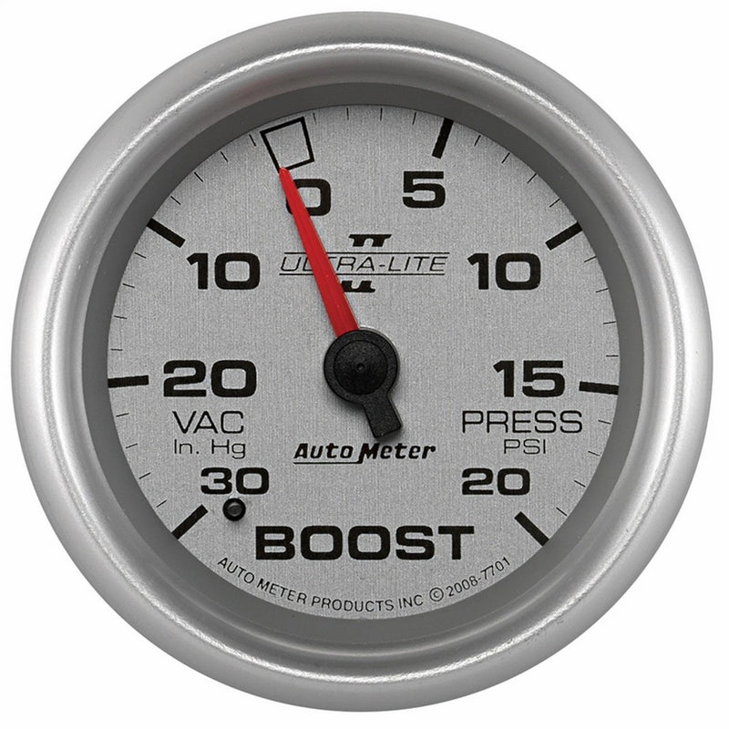 Auto Meter 7701 Ultra-Lite Pro II 2-5/8" 30 in. Hg/20 PSI Mechanical Vacuum/Boost Gauge