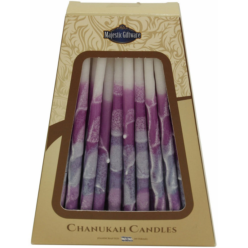 Majestic Giftware SC-CP32 Safed Handcrafted Hanukkah Candles, 6-Inch, Purple/White, 45-Pack