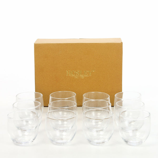 Hosley's Set of 12 Clear Glass Tea Light Holders - 2.5" Diameter. Ideal Pack for Weddings, Parties