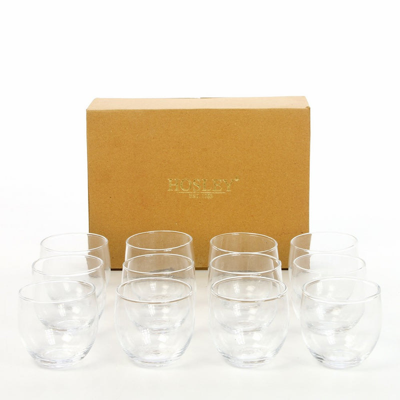 Hosley's Set of 12 Clear Glass Tea Light Holders - 2.5" Diameter. Ideal Pack for Weddings, Parties