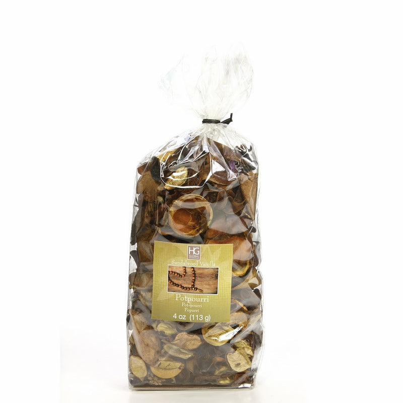 Hosley's Sandalwood Vanilla Scented, Natural Potpourri Bag, 4 oz. Infused with Essential Oils. Ideal Gift for Weddings, Spa, Reiki, Meditation Settings O3