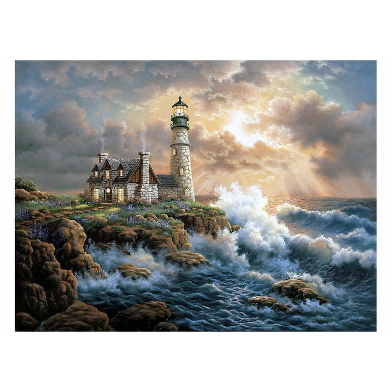 Mobicus 5D DIY Diamond Painting by Number KitsLighthouse(14X18inch/35X45CM)