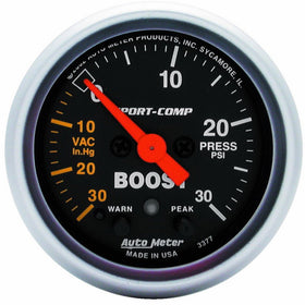 Auto Meter 3377 Sport-Comp Electric Boost/Vacuum Gauge