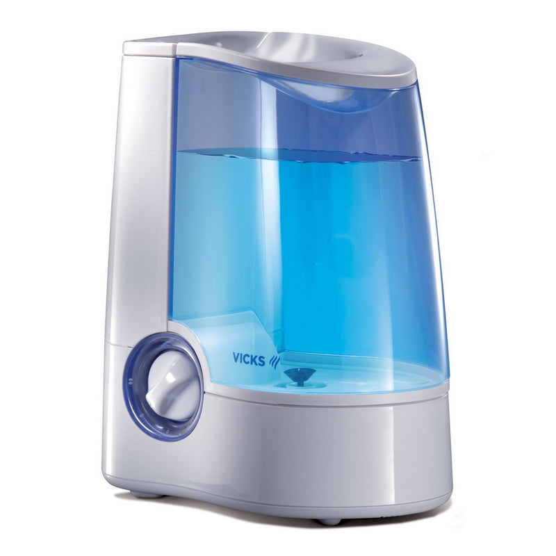 Vicks Warm Mist Humidifier, Vicks Humidifier for Bedrooms, Baby, Kids Rooms, 1 Gallon, Auto Shut-Off, Filter-Free, 24 Hrs of Moisturized Air, use with Vicks VapoSteam for Medicated Steam, Model V745A