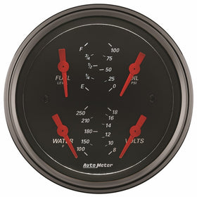Auto Meter 1414 Designer Black Quad Gauge