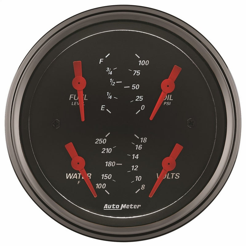 Auto Meter 1414 Designer Black Quad Gauge