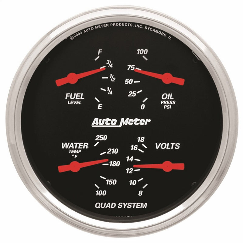 Auto Meter 1419 Designer Black Quad Gauge
