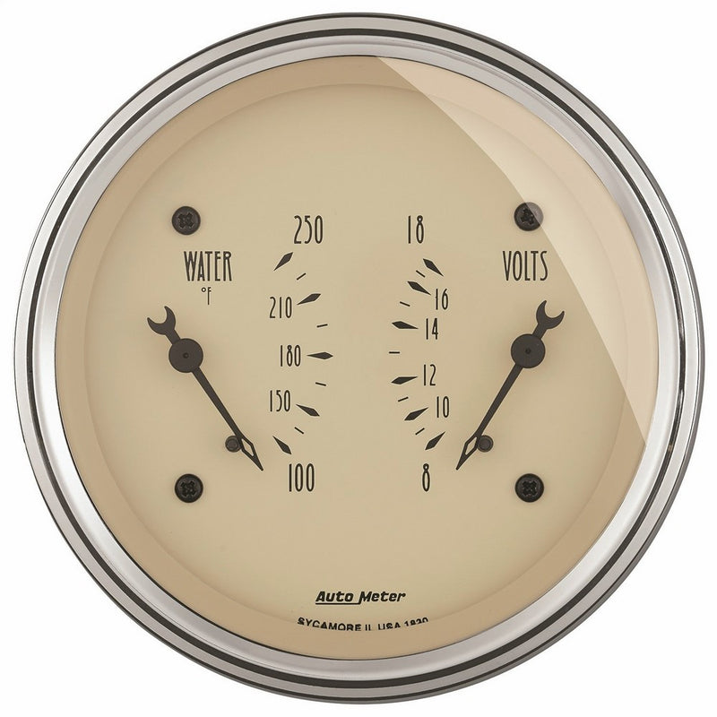 Auto Meter 1830 Antique Beige Water/Volt Dual Gauge