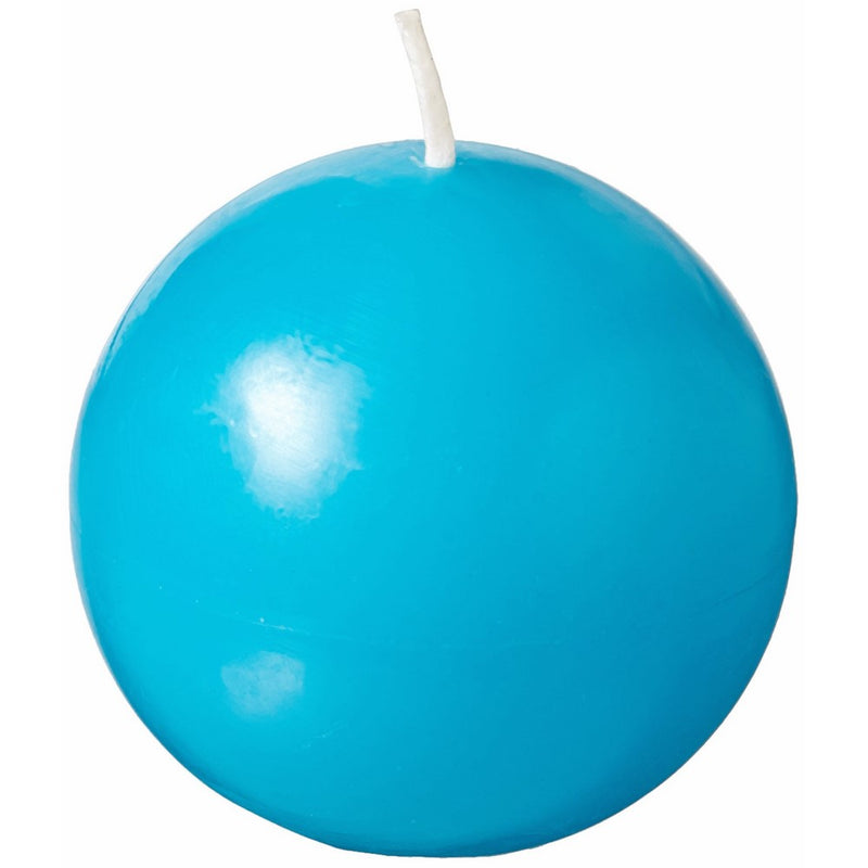 Zest Candle 6-Piece Ball Candles, 3-Inch, Turquoise