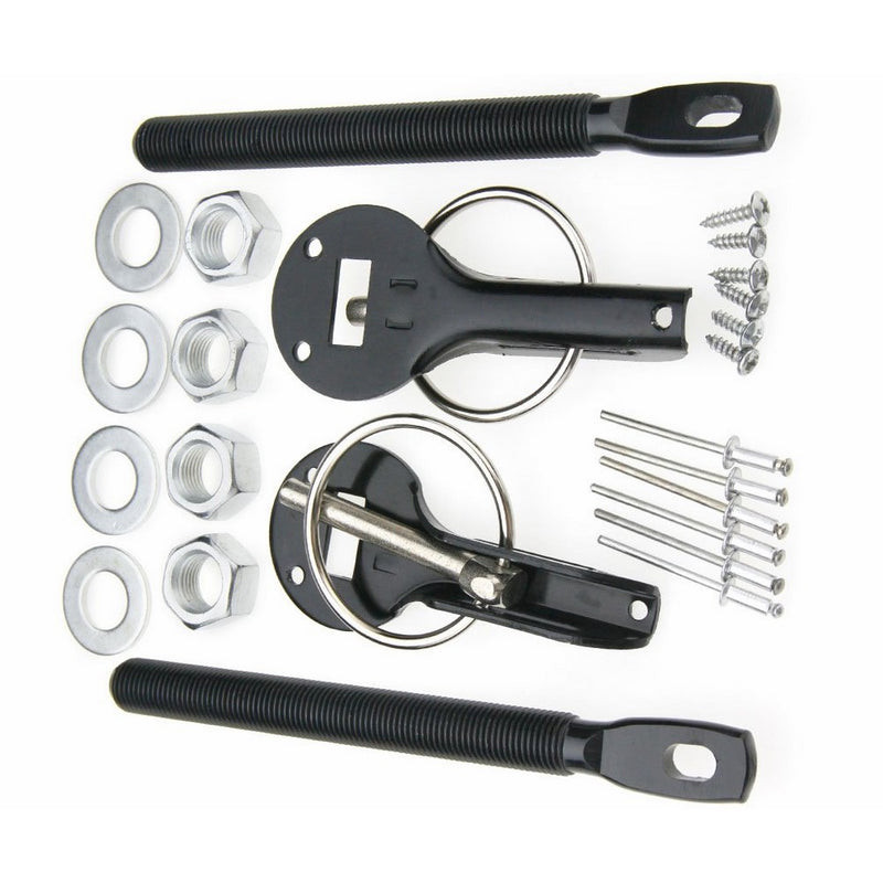 Alloy Car Mount Bonnet Hood Latch Catch Pin Key Locking Kit