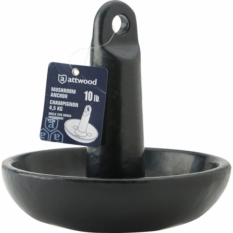 Attwood 9942B1 Cast Iron Mushroom Anchor, 10-Pounds, Black Finish