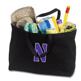Broad Bay JUMBO Northwestern Wildcats Tote Bag or Large Canvas Northwestern University Shopping Bag