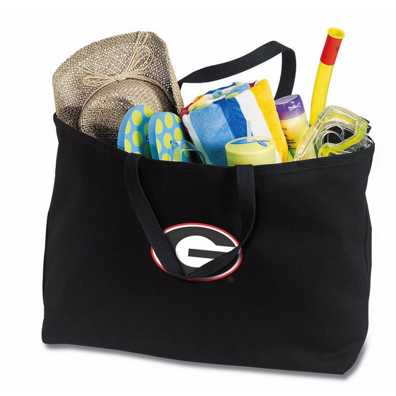 JUMBO Georgia Bulldogs Tote Bag or Large Canvas University of Georgia Shopping Bag