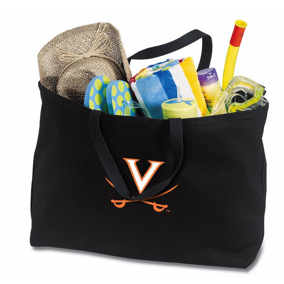 Broad Bay JUMBO UVA Tote Bag or Large Canvas University of Virginia Shopping Bag