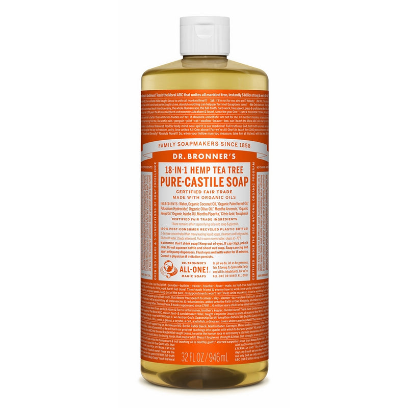 Dr. Bronner's Pure-Castile Liquid Soap - Tea Tree 32oz