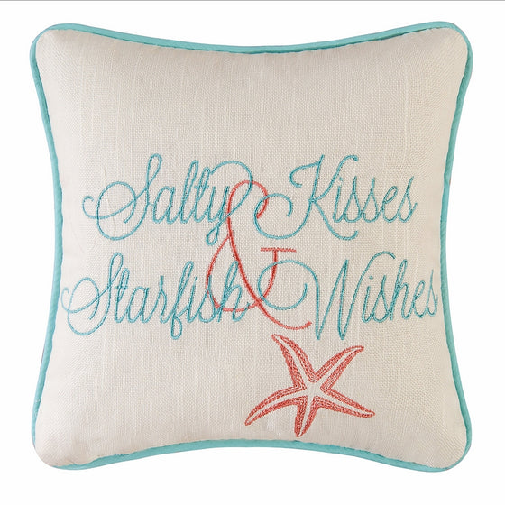 C&F Home 10" Embroidery Pillow, Salty Kisses Starfish