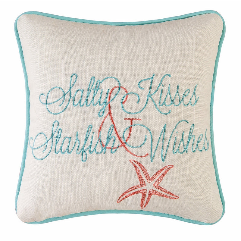 C&F Home 10" Embroidery Pillow, Salty Kisses Starfish