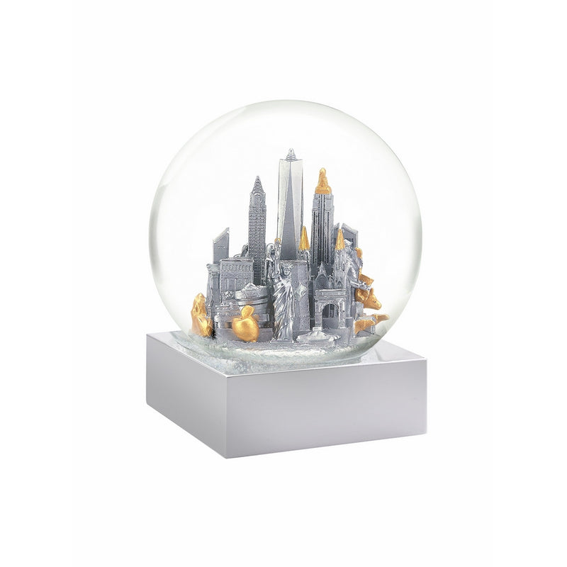 CoolSnowGlobes New York City Silver Snow Globe