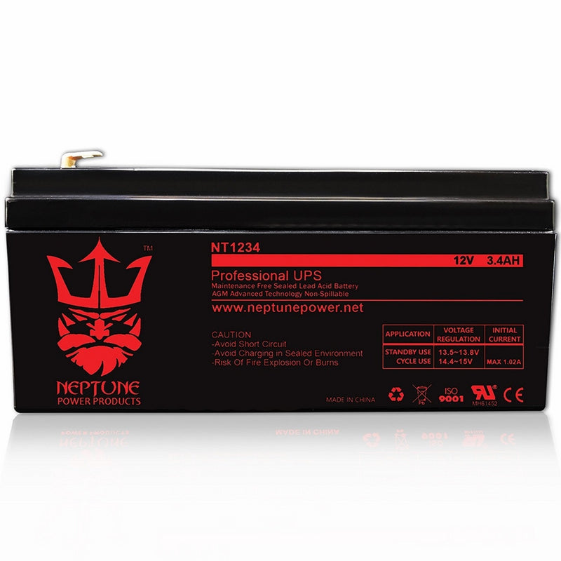 Toro Lawn mower # 106-8397 Replacement Battery, Neptune NT1234 12v 3.4ah SLA Battery Replacement for BB battery