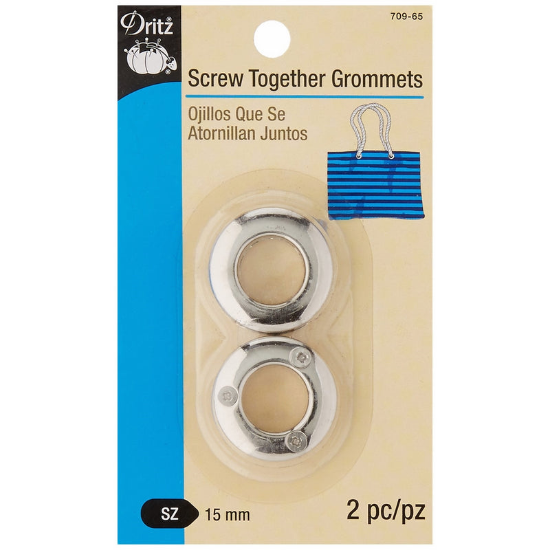Dritz 709-65 Screw Together Grommet (2 Pack), Round, Silver