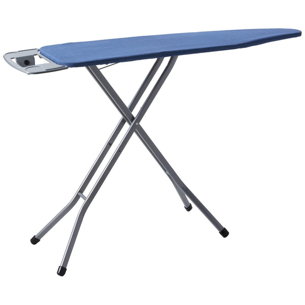 Homz Premium Heavy Duty Ironing Board, Platinum Superior Support Legs, Blue Cotton Cover