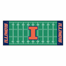 FANMATS NCAA University of Illinois Fighting Illini Nylon Face Football Field Runner