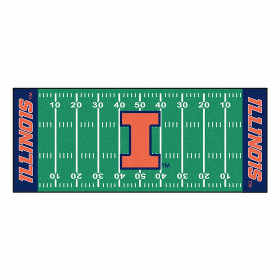 FANMATS NCAA University of Illinois Fighting Illini Nylon Face Football Field Runner