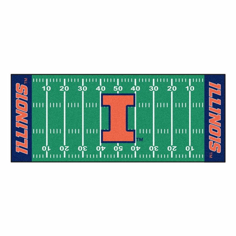 FANMATS NCAA University of Illinois Fighting Illini Nylon Face Football Field Runner